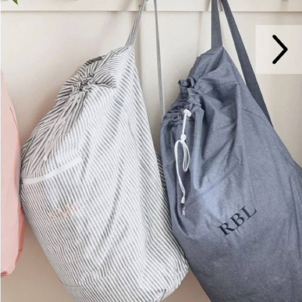 Pottery Barn Teen Blue and White Striped Garment Bag